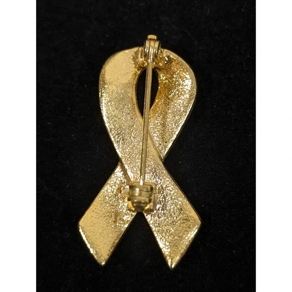 American Flag Ribbon Brooch Red White Blue Enamel Patriotic Pin - Picture 4 of 8